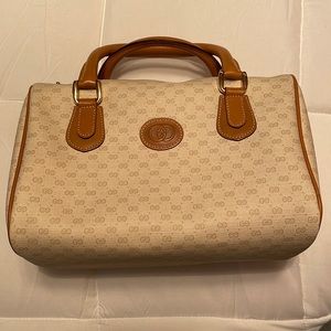 Vintage Gucci Boston, small, cream and tan